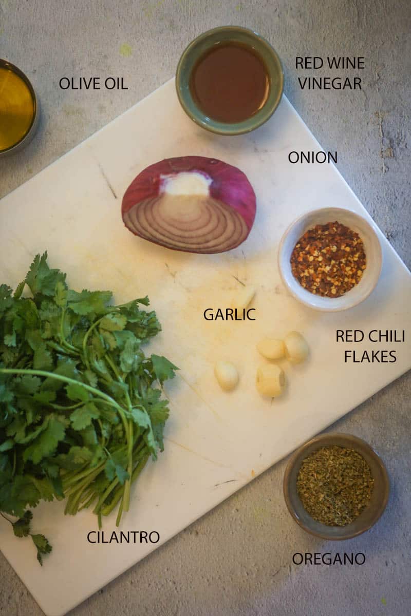 List of ingredients.