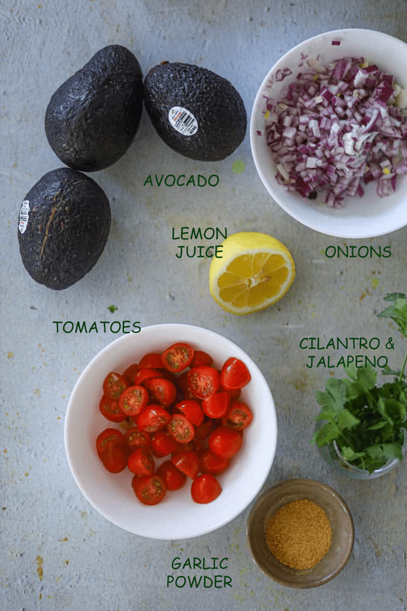 Jalapeno Guacamole list of ingredients.