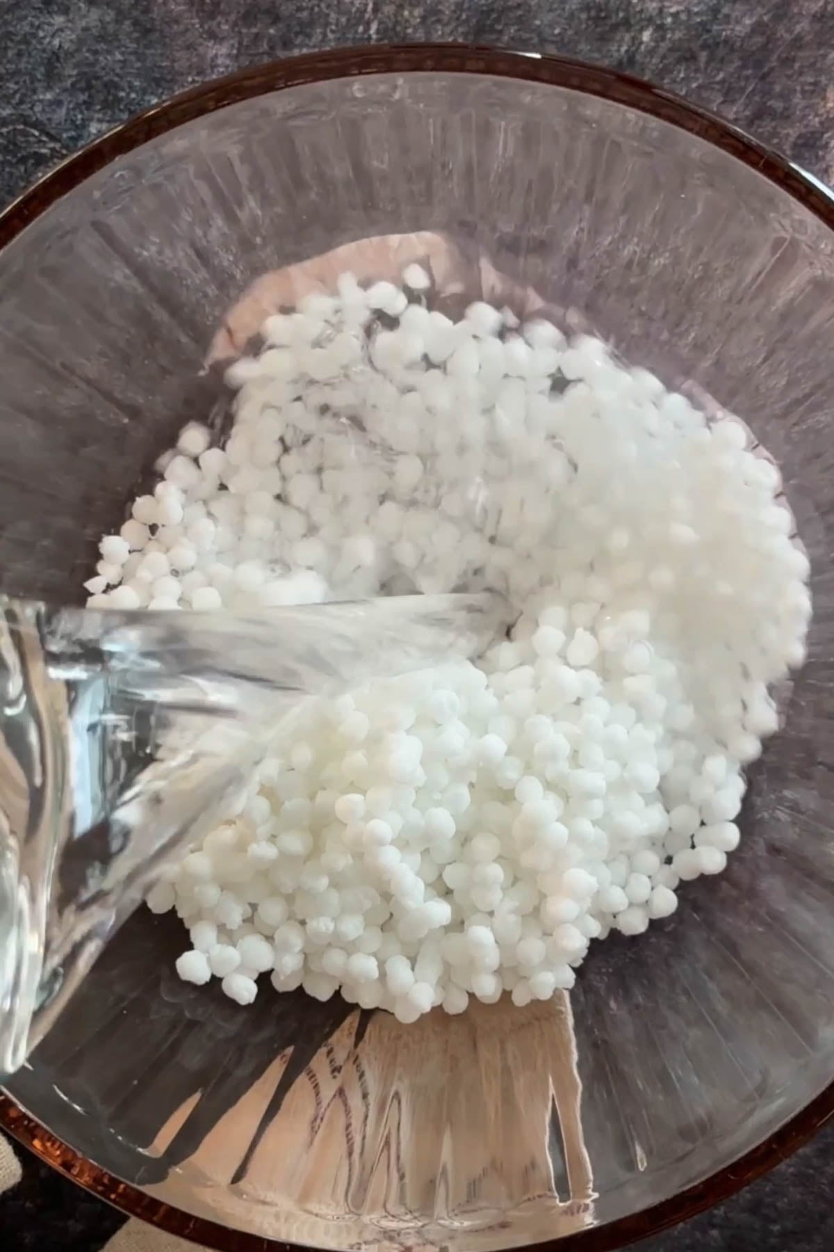 Sabudana soaking in water for kheer.