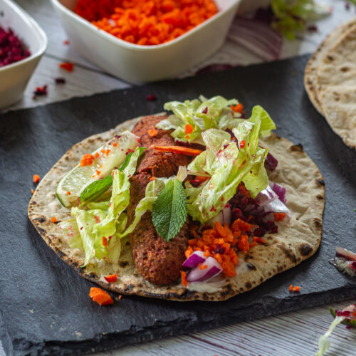 VEG SEEKH KABOB IN THE ROLL