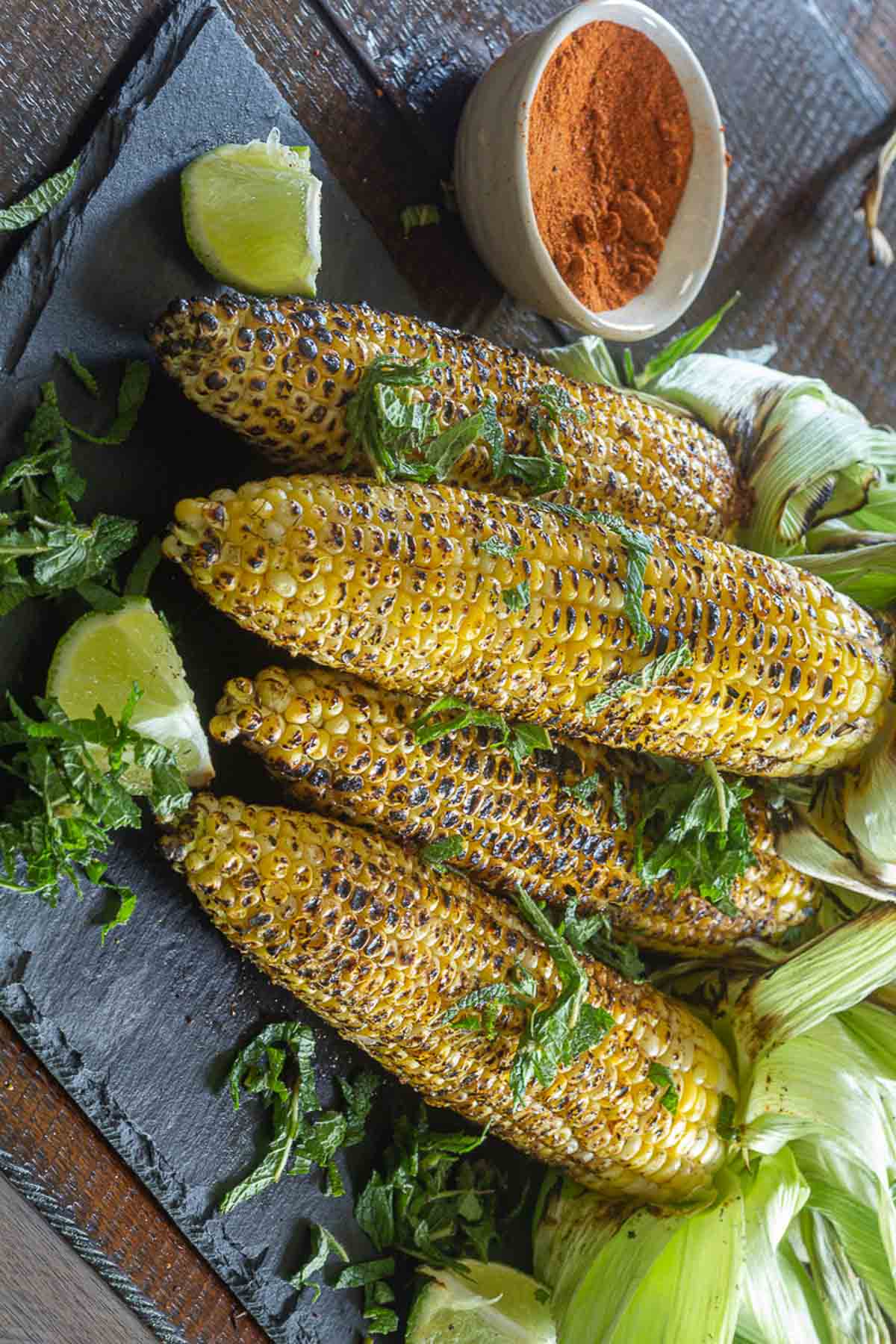 Indian bhutta masala with lemon and spice mix.