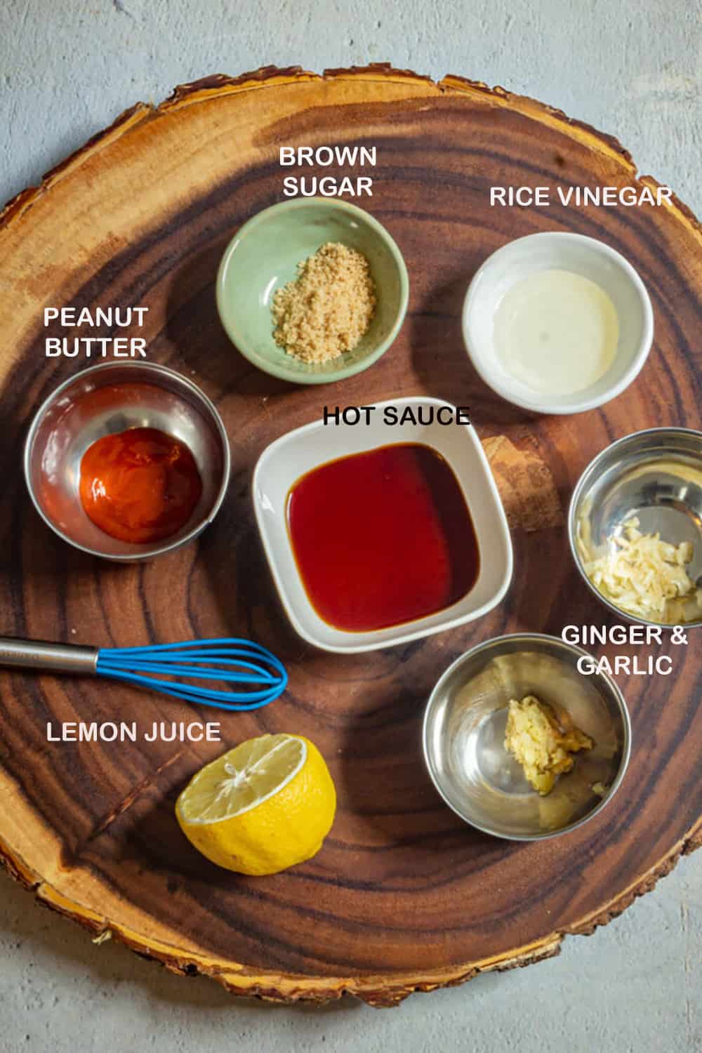 Spicy Peanut Sauce list of ingredients.