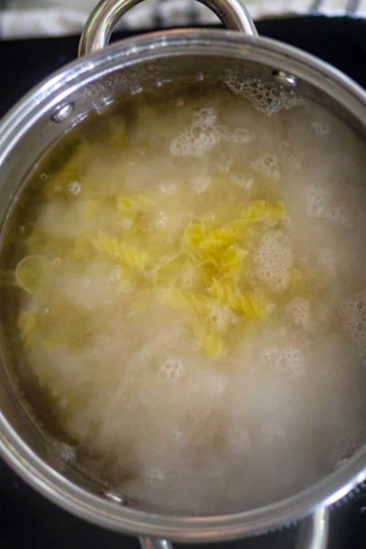 Add pasta in a hot boiling water.