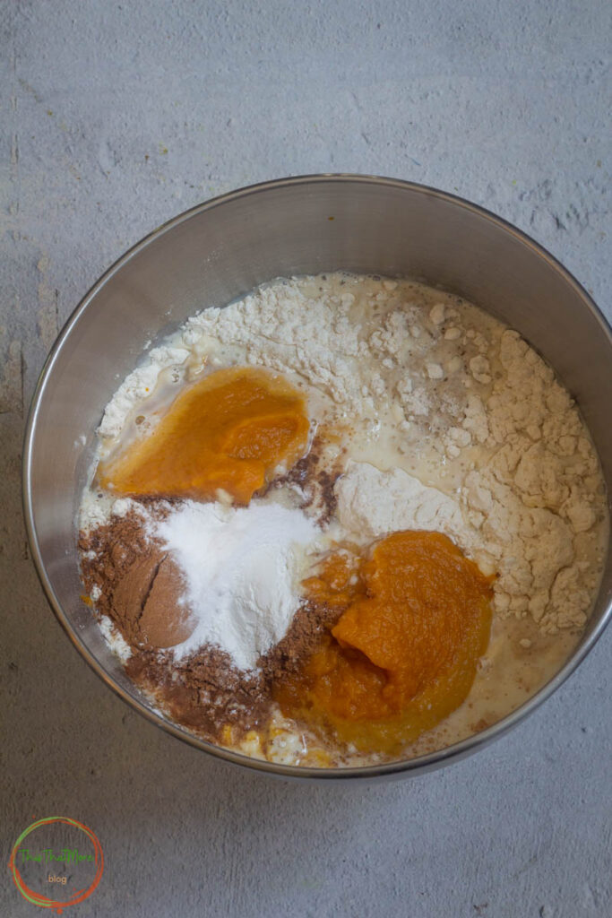 add all the ingredients to the flour & knead.