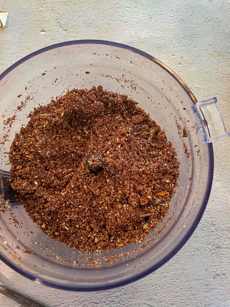 add all the ingredients of the crust and grind it coarsely