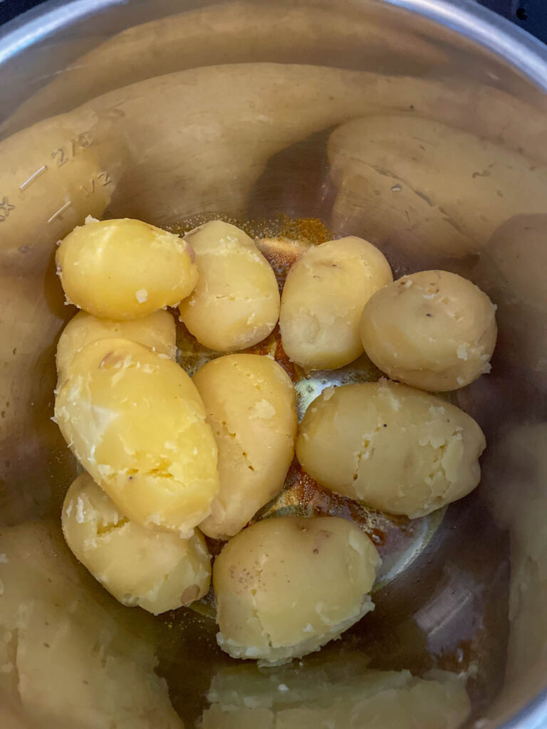 add potatoes to the oil