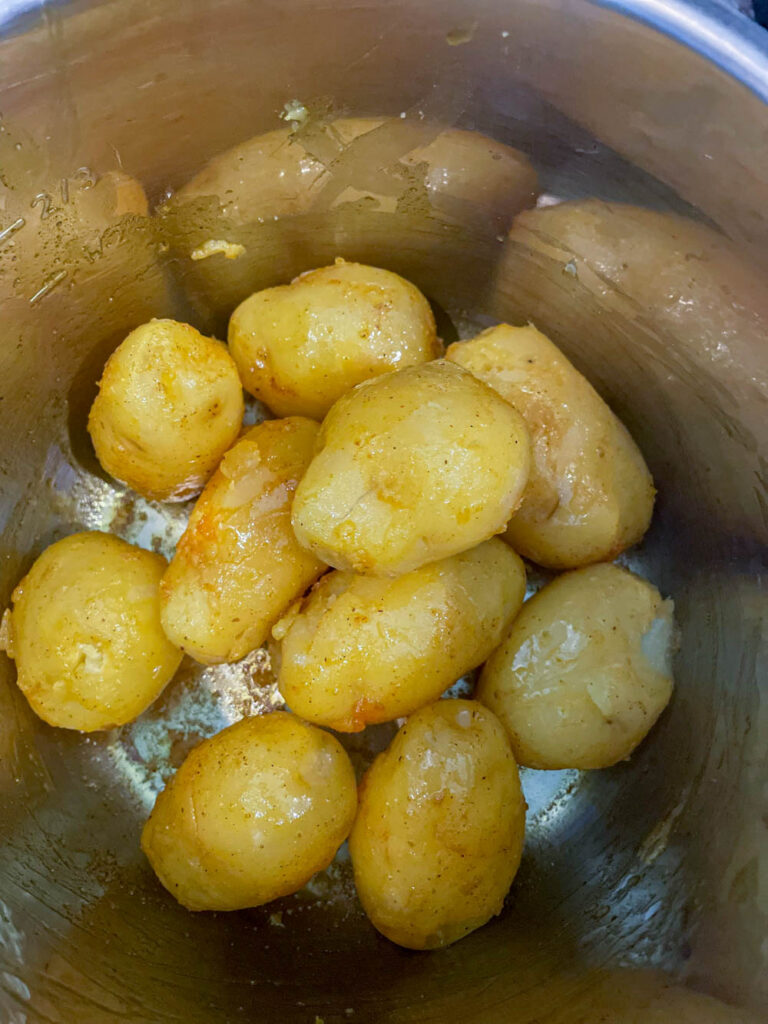 shallow fry the potatoes