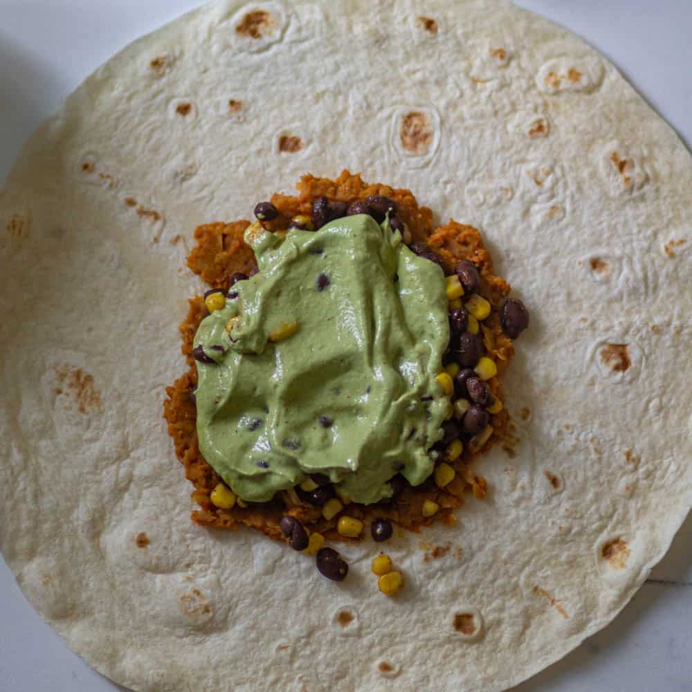 top the filling it with cream sauce