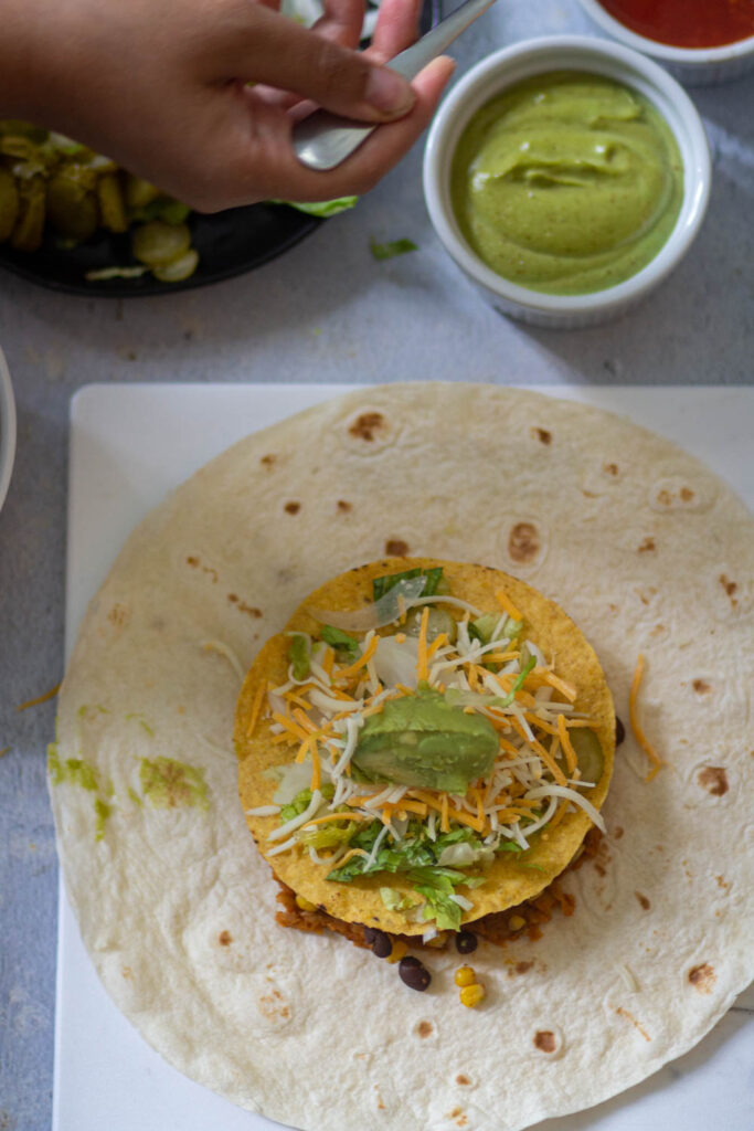 add some guacamole over the cheese