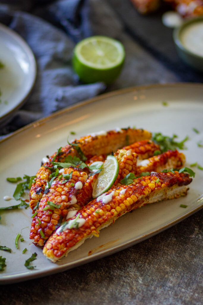stack of corn ribs on a plate