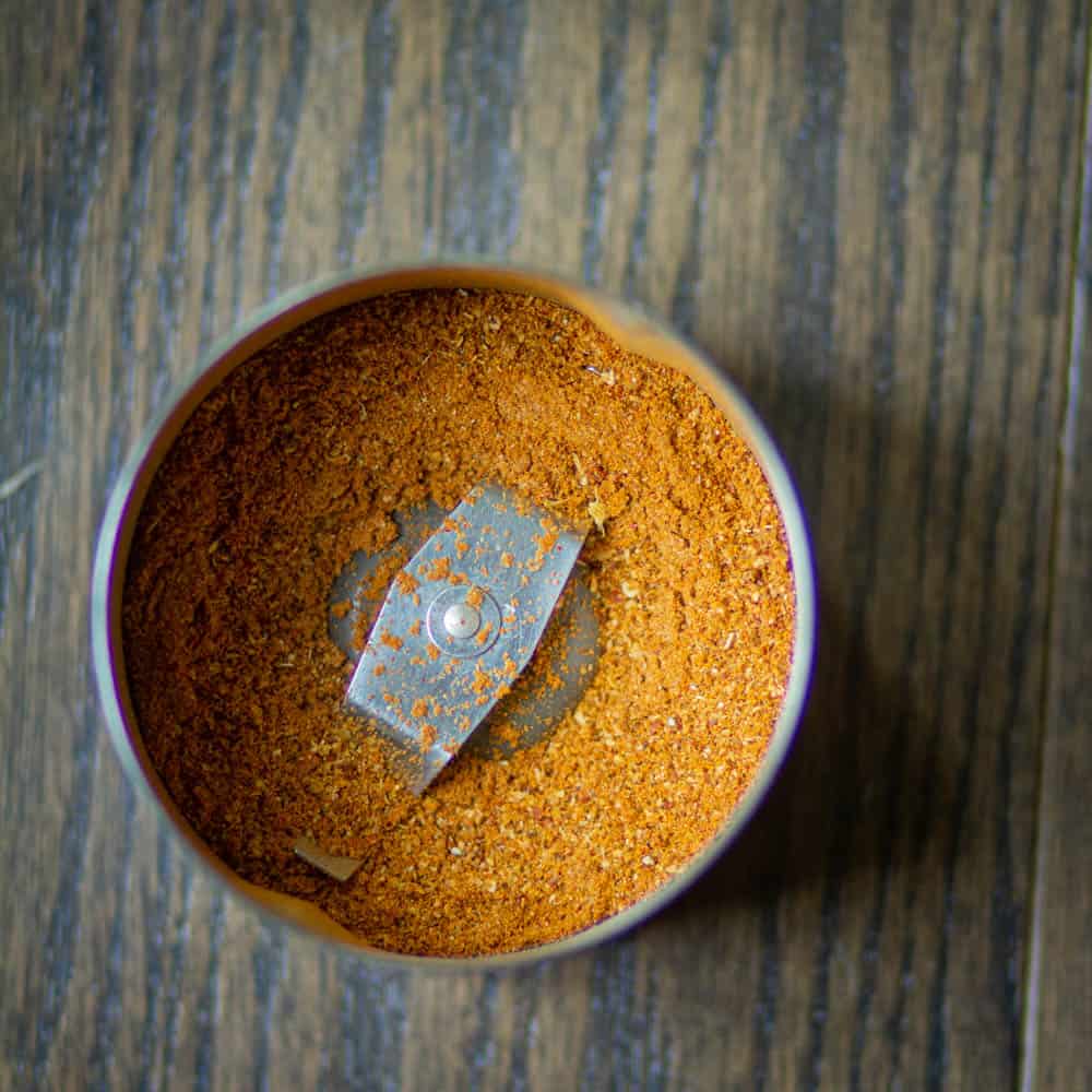 grind the spices coarsely. in a spice grinder