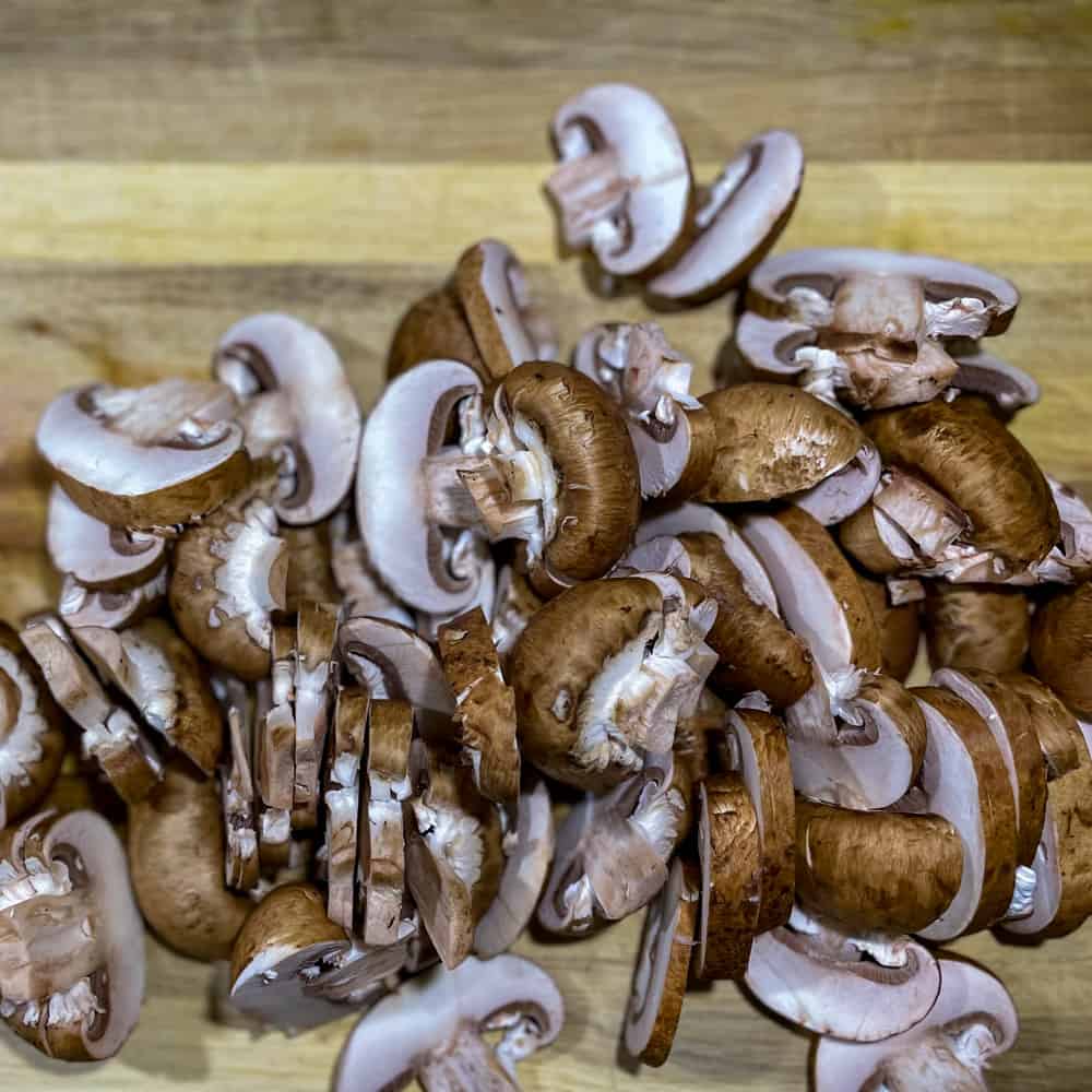 sliced the mushrooms