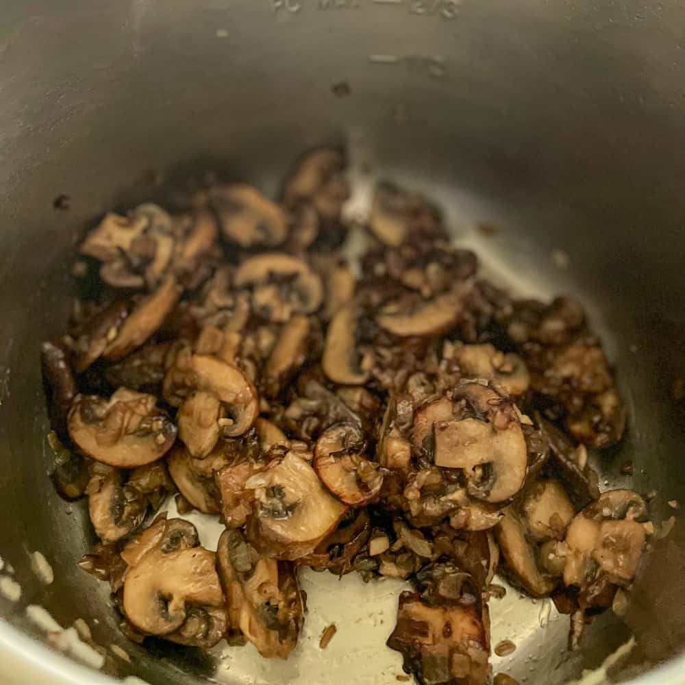 saute the mushrooms with onion