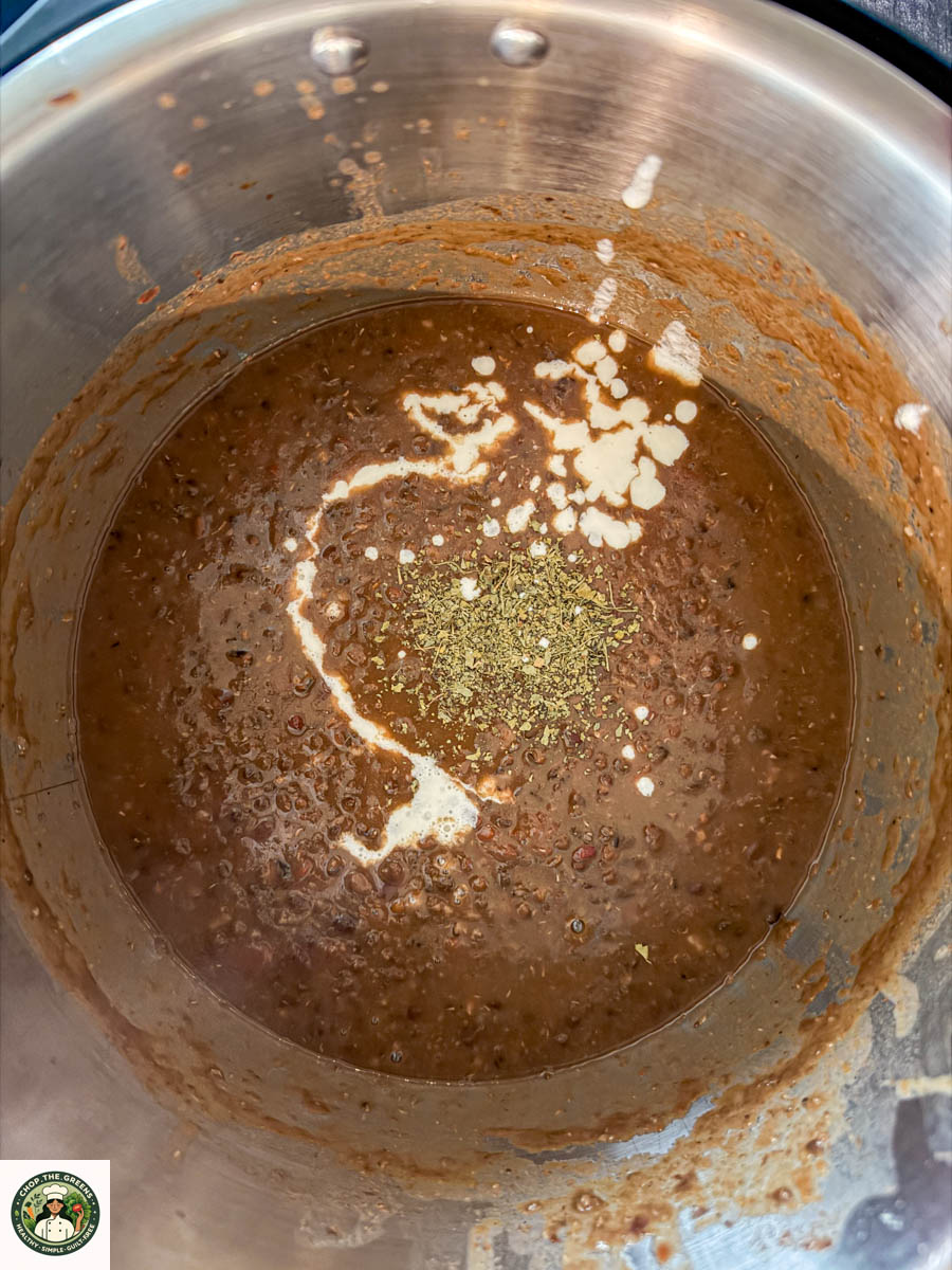 Cream added to Instant Pot Dal Makhani for a rich finish.
