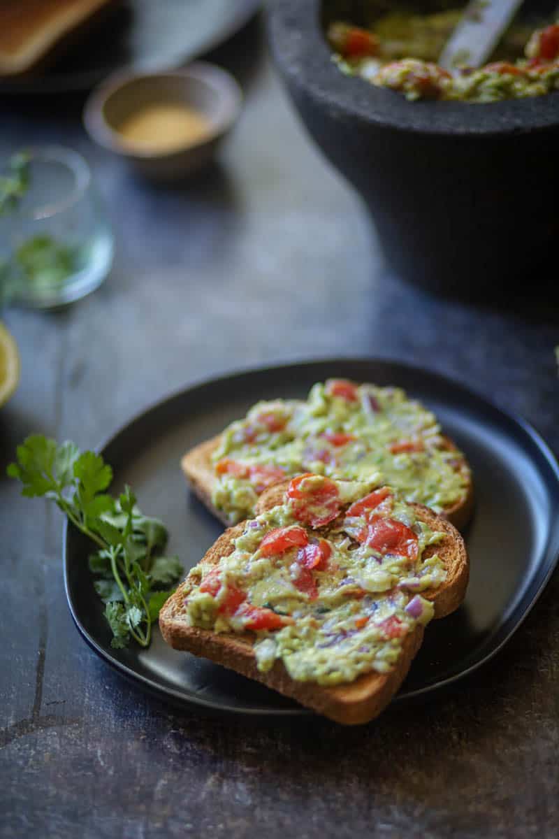 Made breakfats toast using jalapeno guacamole.