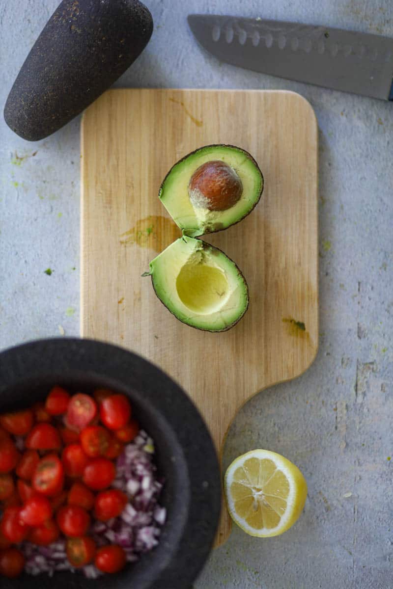 slice from the middle and pull them apart.