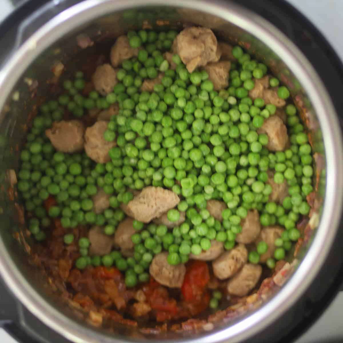 add peas.