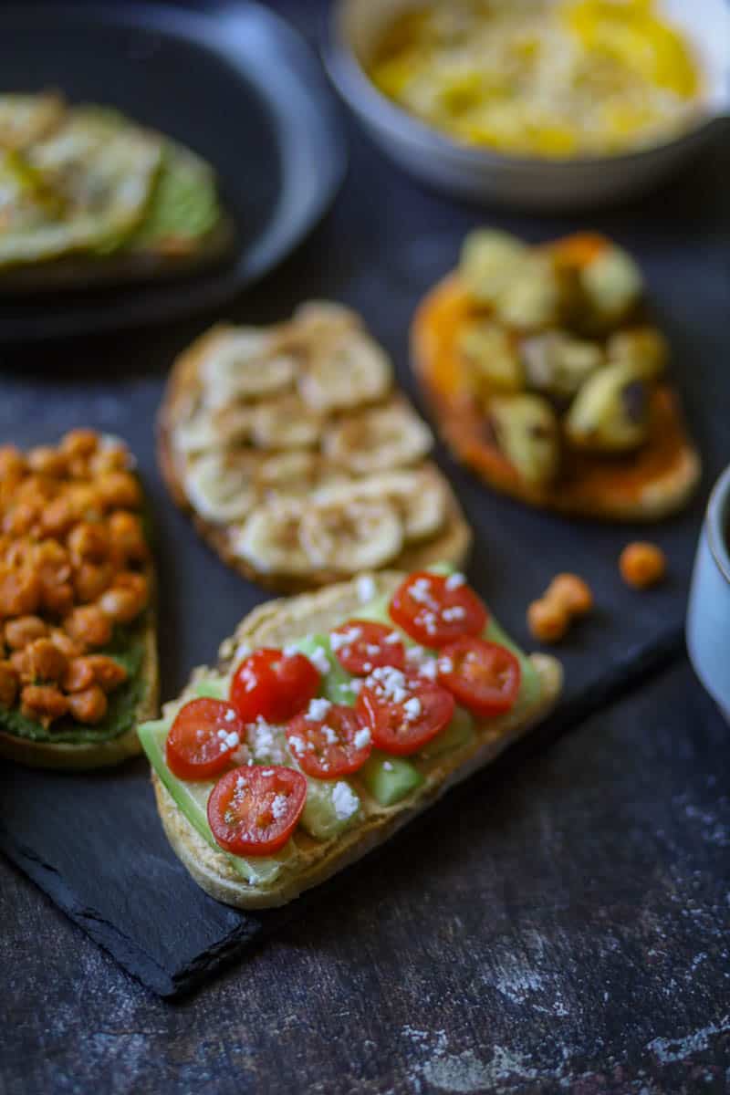 Hummus with Cucumber & tomatoes.