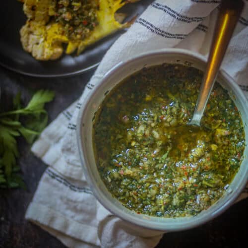 festured image of chimichurri sauce.