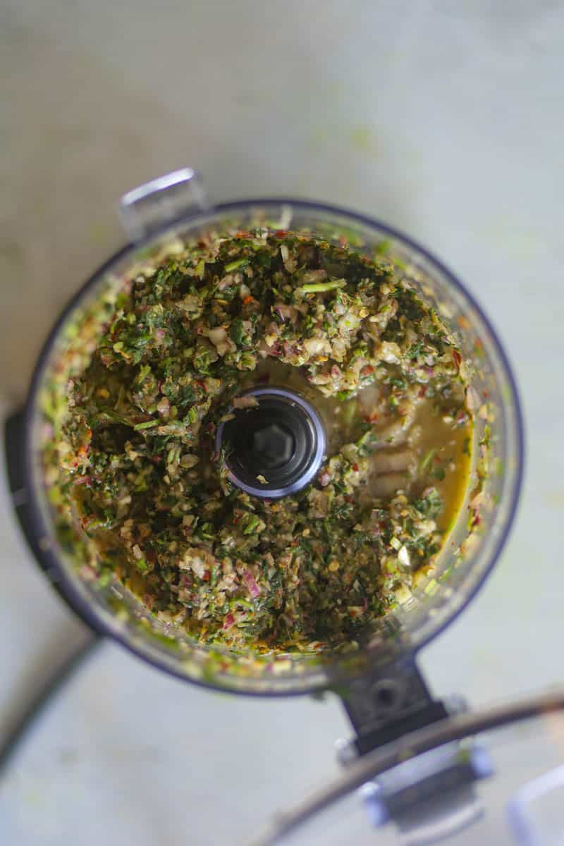 pulse the ingredients until finely chopped.