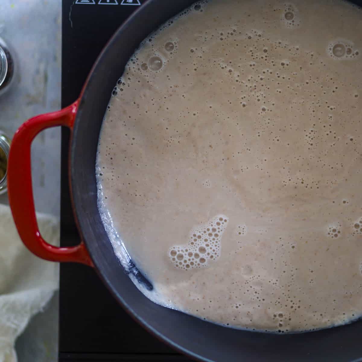 Add pureed onion in the skillet.