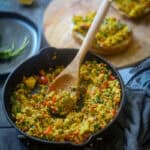 A big bowl of tofu bhurji.