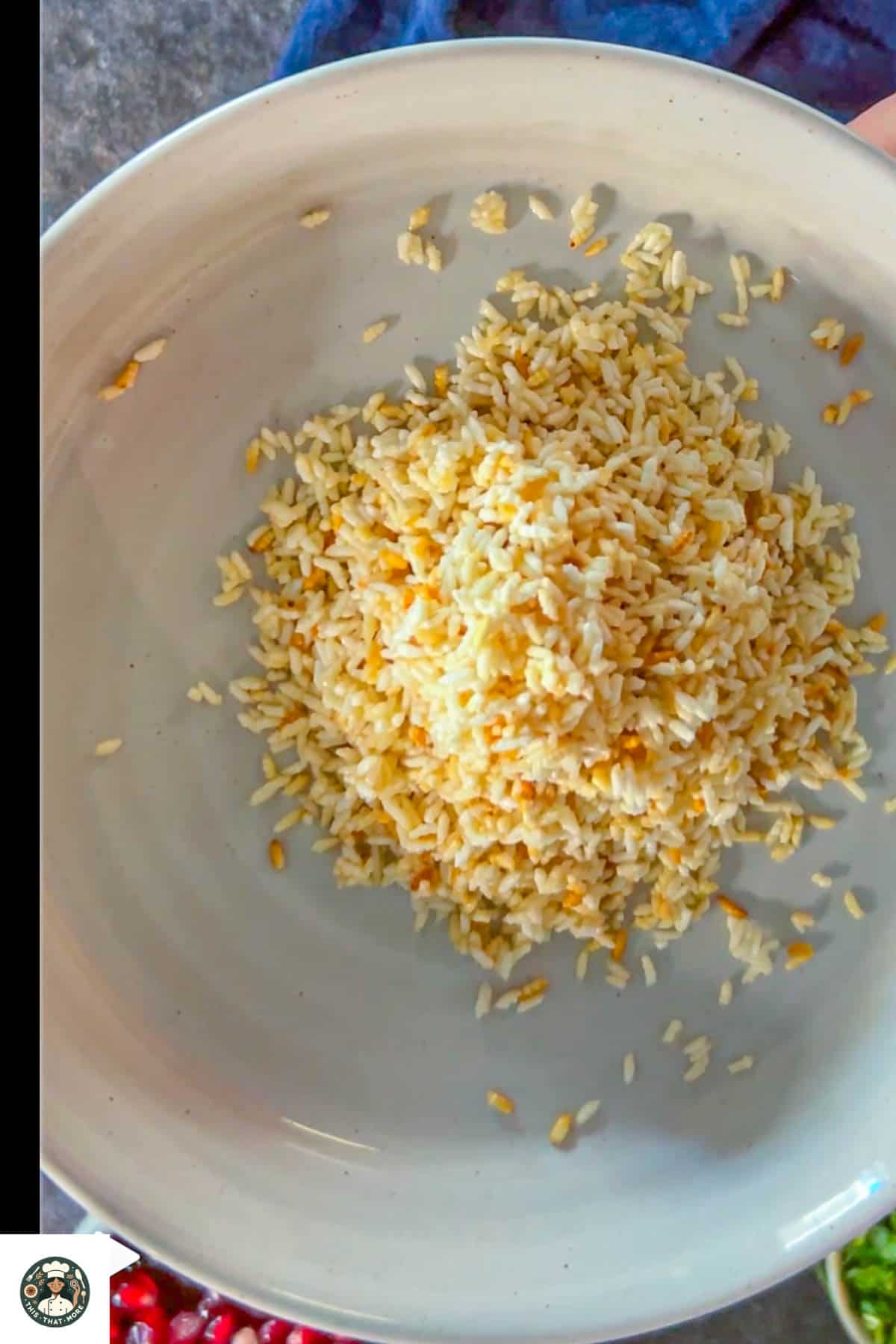 Image of nutty brown crispy ric ein a white bowl.