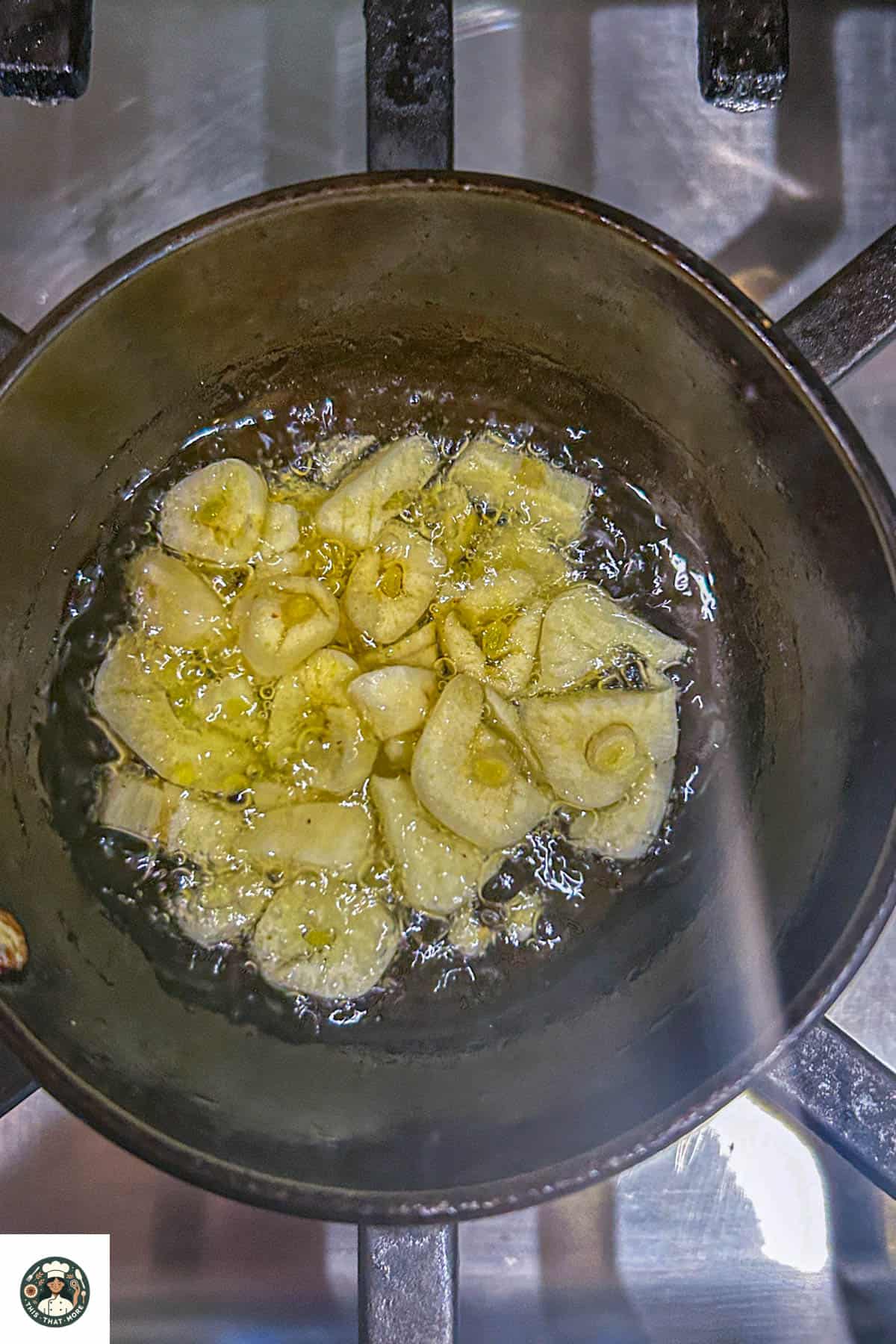 Overhead shot of preparing tempering.