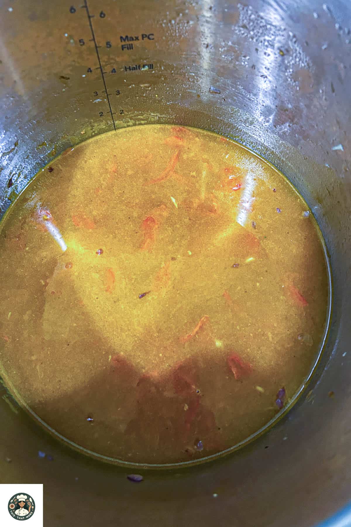 Overhead shot of pot with water & salt.