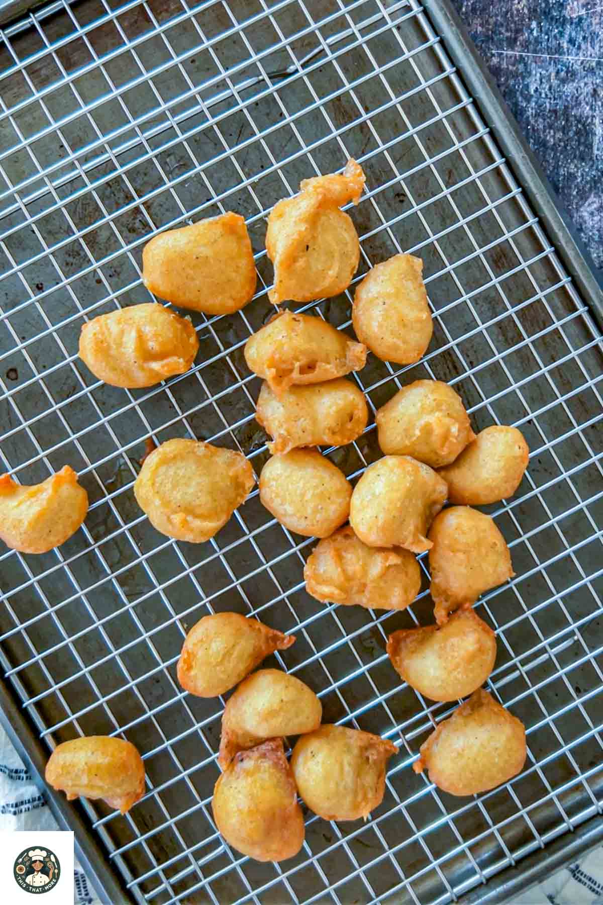 Remove the fritters until golden-brown in color.