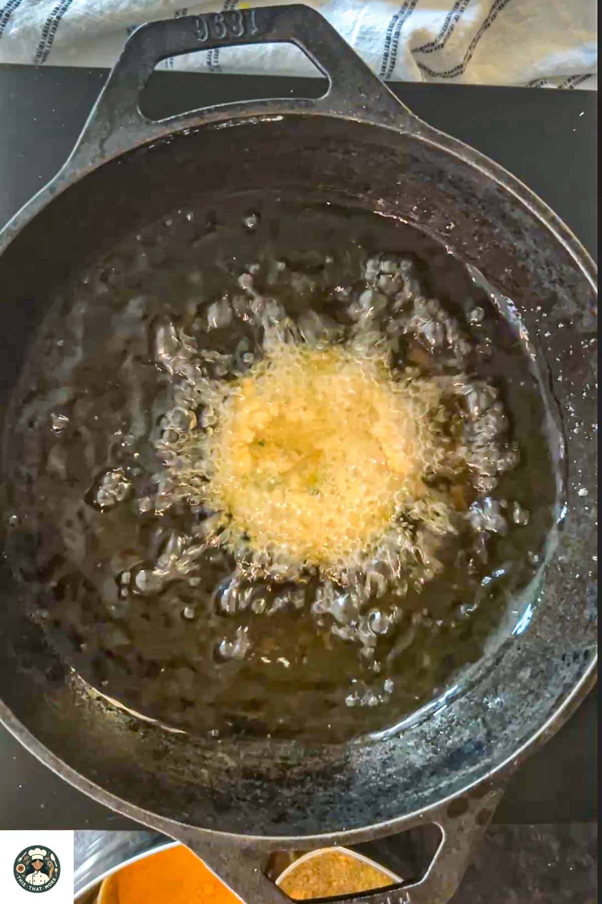 Heat oil in pan. Once oil is hot, add breaded tikki.