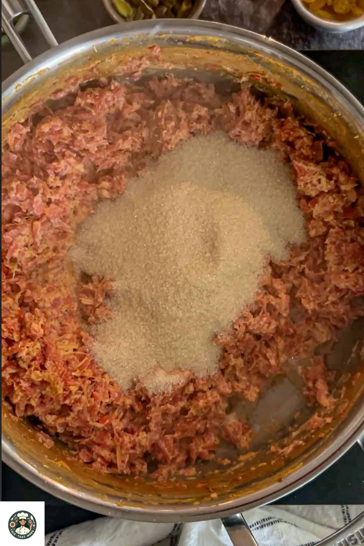 Once, milk is absorbed then add sugar and cook for 3-5 minutes.