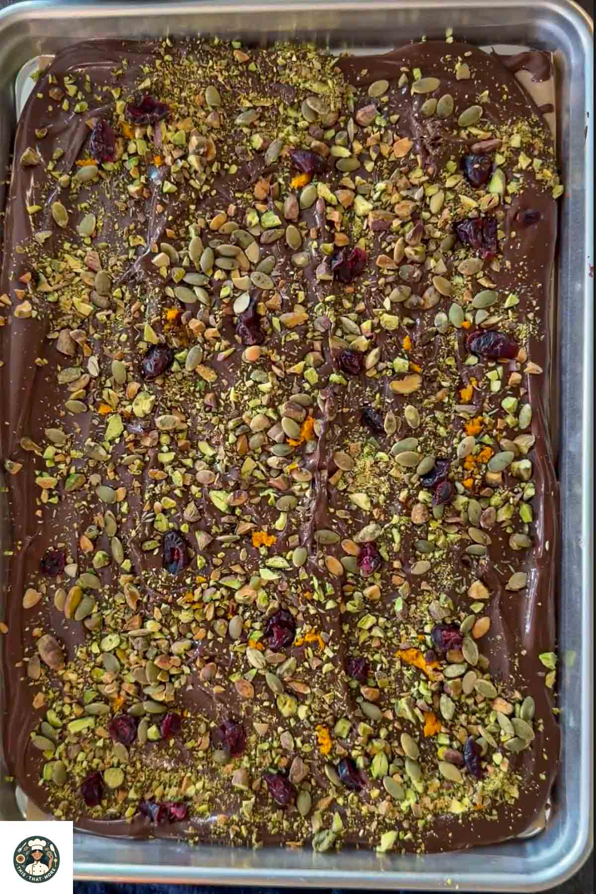 2. Step 2 - Spread onto Parchment: Pour onto a lined baking sheet and spread into a thin layer.