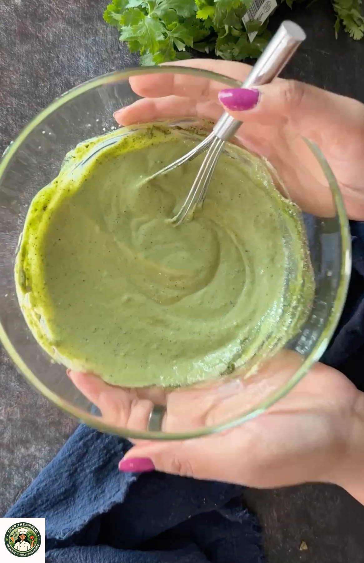 Hariyali paneer tikka marinade mixed to a smooth green paste.