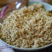 Instant Pot quinoa recipe fluffy pressure cooker quinoa in bowl.