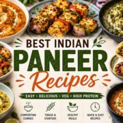Collage of popular Indian paneer recipes including paneer tikka, palak paneer, butter paneer masala, wraps, and creamy paneer curries.