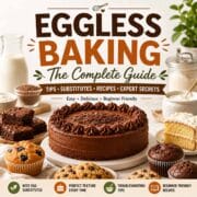 Eggless baking complete guide with cakes, brownies, muffins, and cookies.