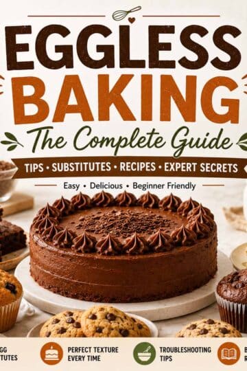 Eggless baking complete guide with cakes, brownies, muffins, and cookies.