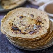 Stack of soft protein roti made with tofu and whole wheat atta.